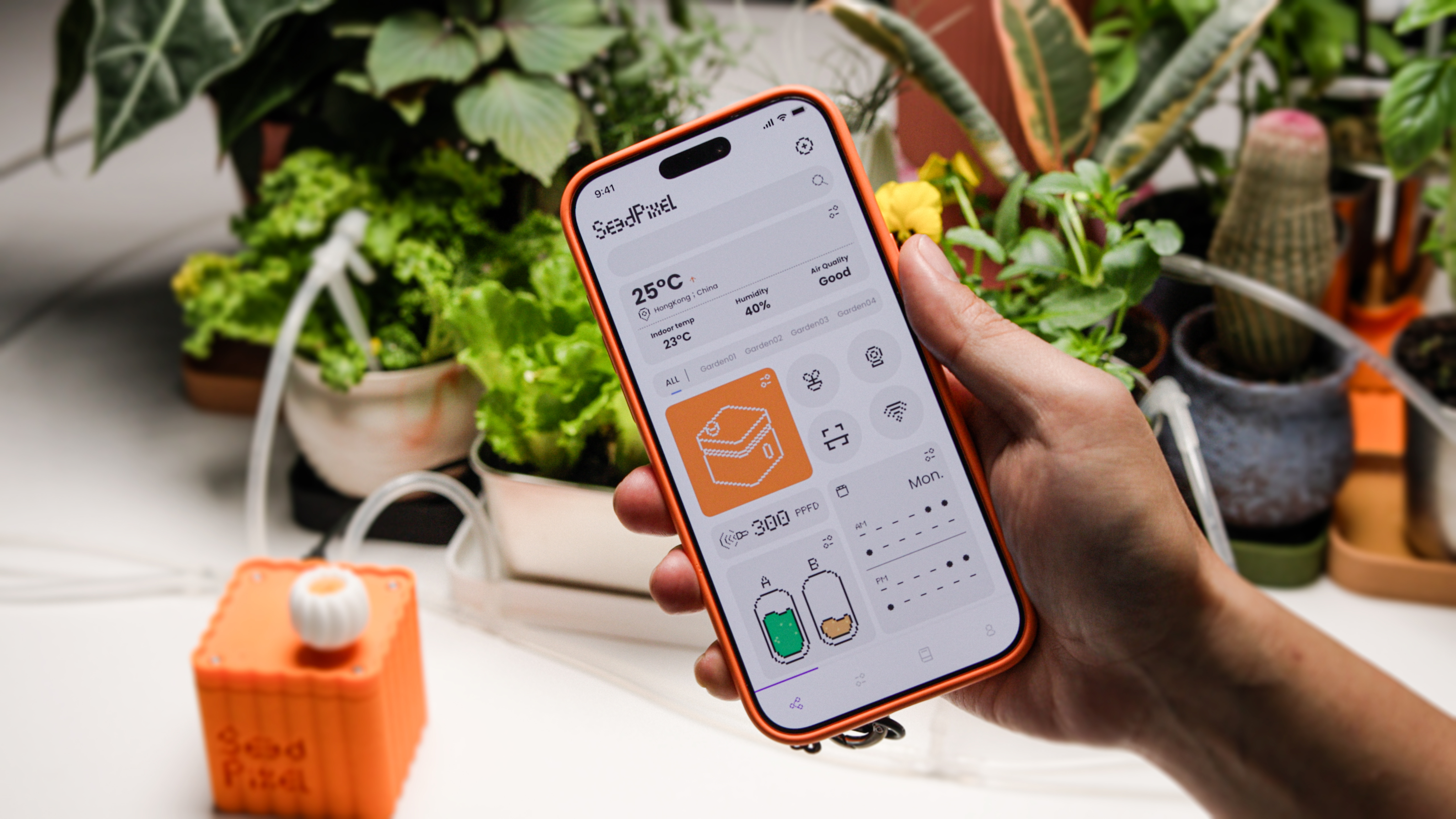 SeedPixel mobile app irrigation schedule interface.